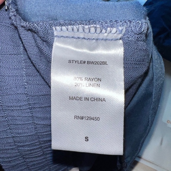 NEW Como Vintage Blue Linen Blend High Rise Shorts women's size small - Picture 3 of 4